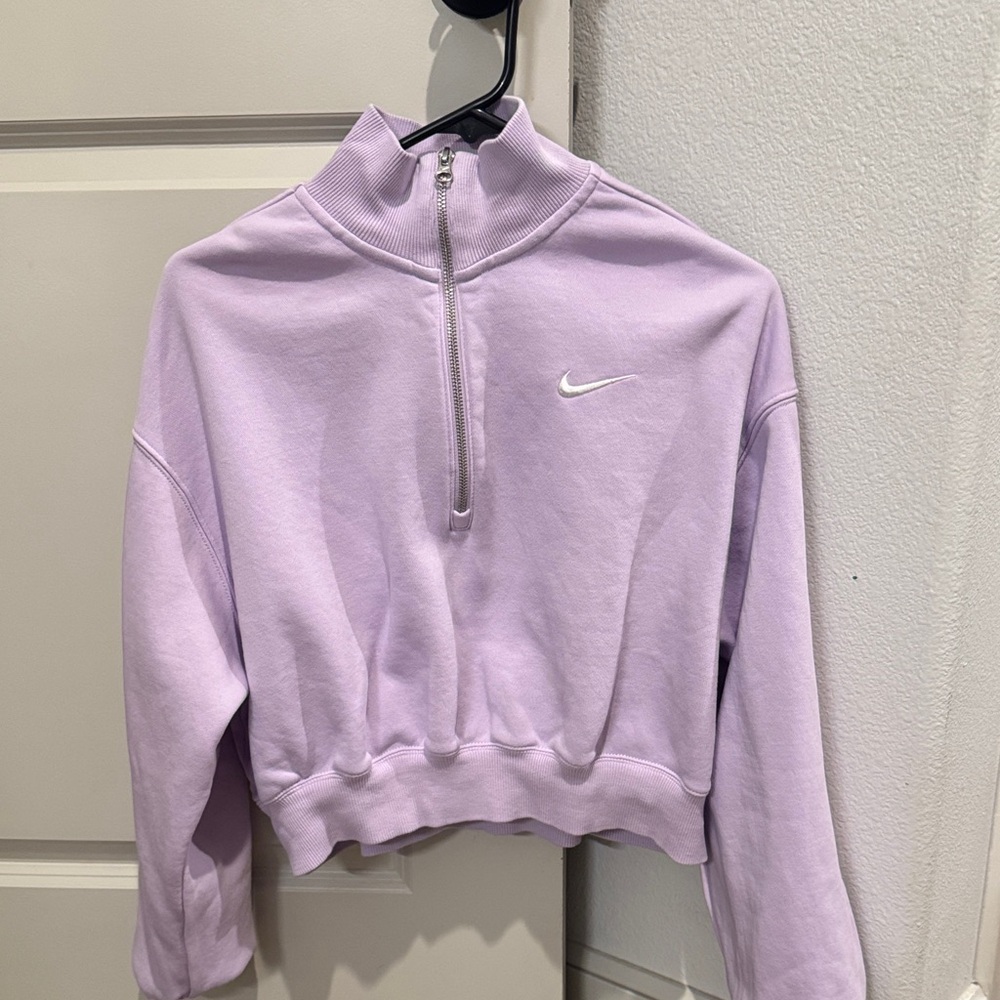 Nike Light Purple Half-Zip Cropped Sweatshirt